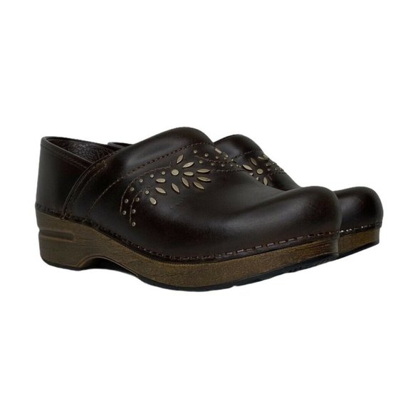 Dansko Shoes Dansko Patricia Embellished Clogs Brown Leather Poshmark